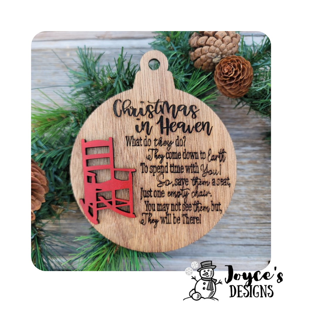 Christmas in Heaven Rocking Chair Memorial Ornament