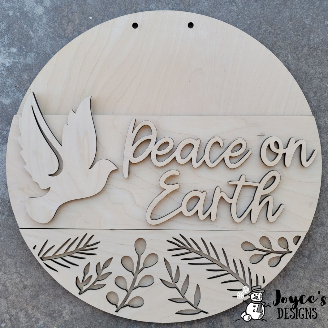 Peace on Earth Christmas Doorhanger